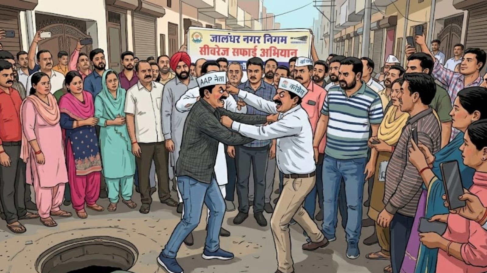 जालंधर में बड़ा विवाद: पार्षद पर तनी पिस्तौल, गली में भीड़ जुटी-पुलिस भी दौड़ी मौके पर