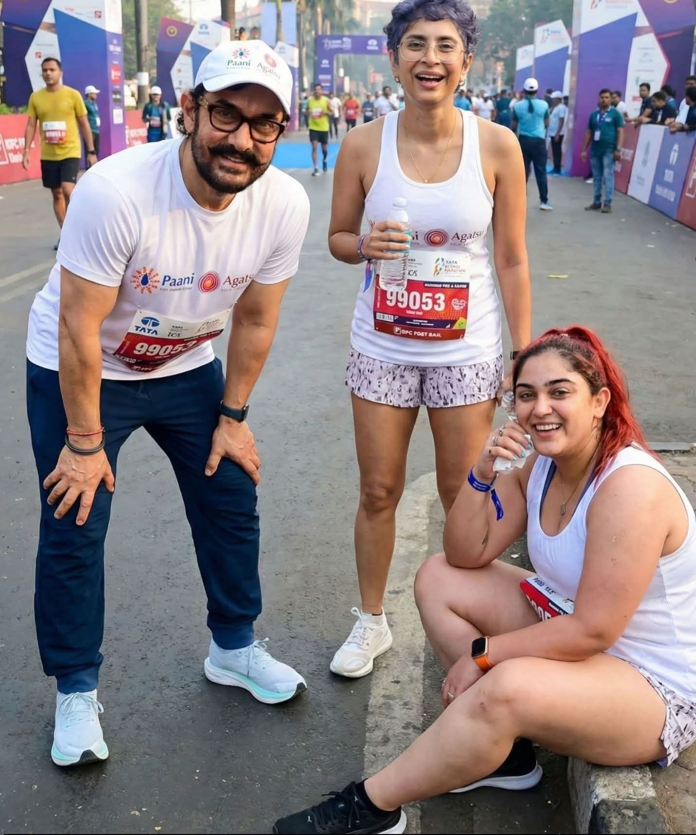 अमीर खान ने मैराथन इवेंट में परिवार के साथ समय बताया