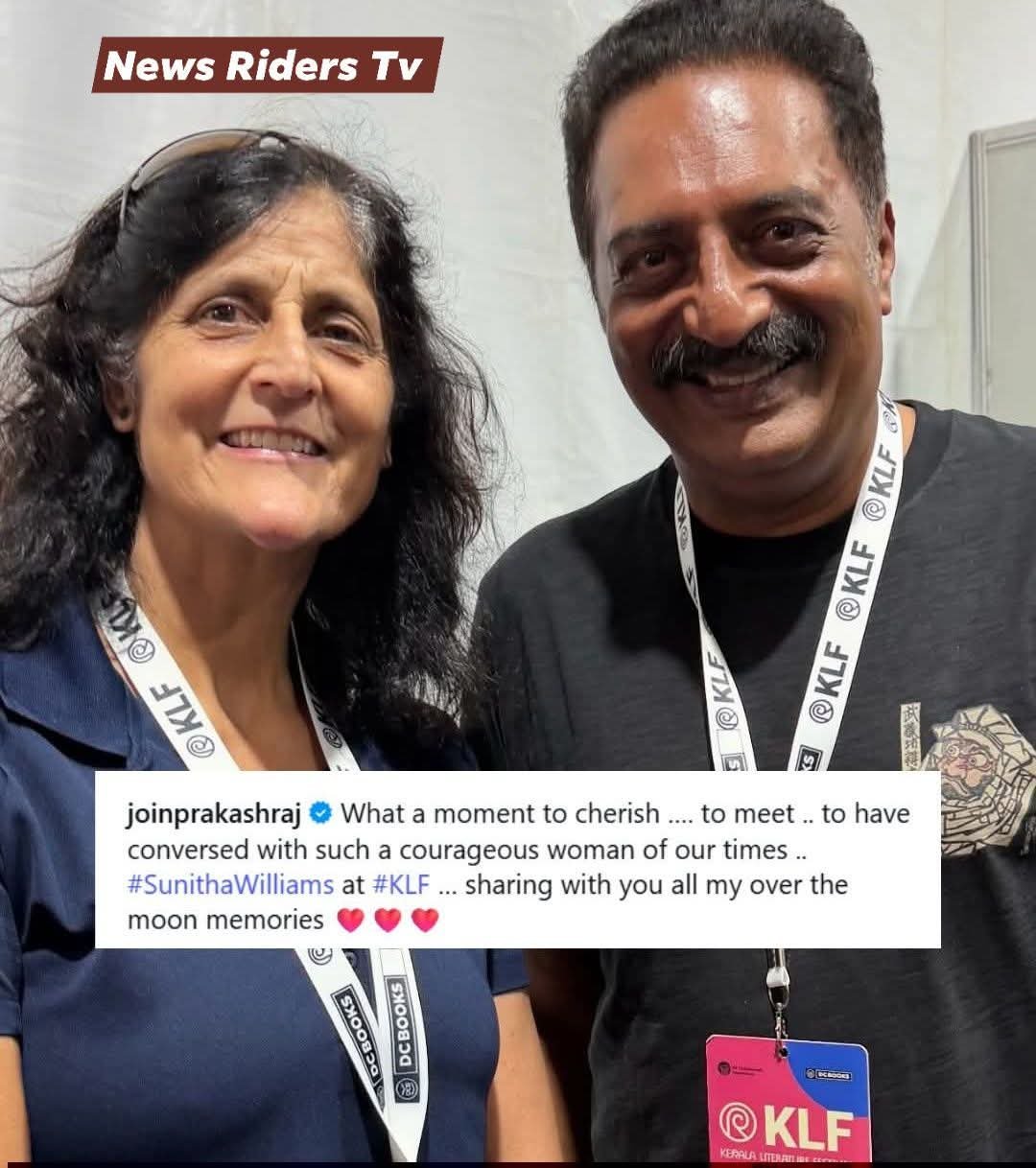 South Actor PrakashRaj meets SunithaWilliams 