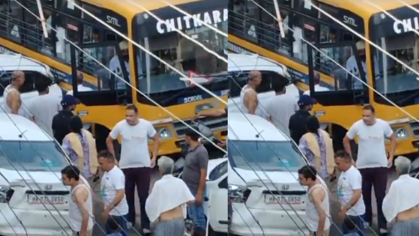 हरियाणा के पंचकूला में बड़ा हादसा टला, स्कूल बस ने 6 वाहनों को रौंदा, बच्चों में दहशत