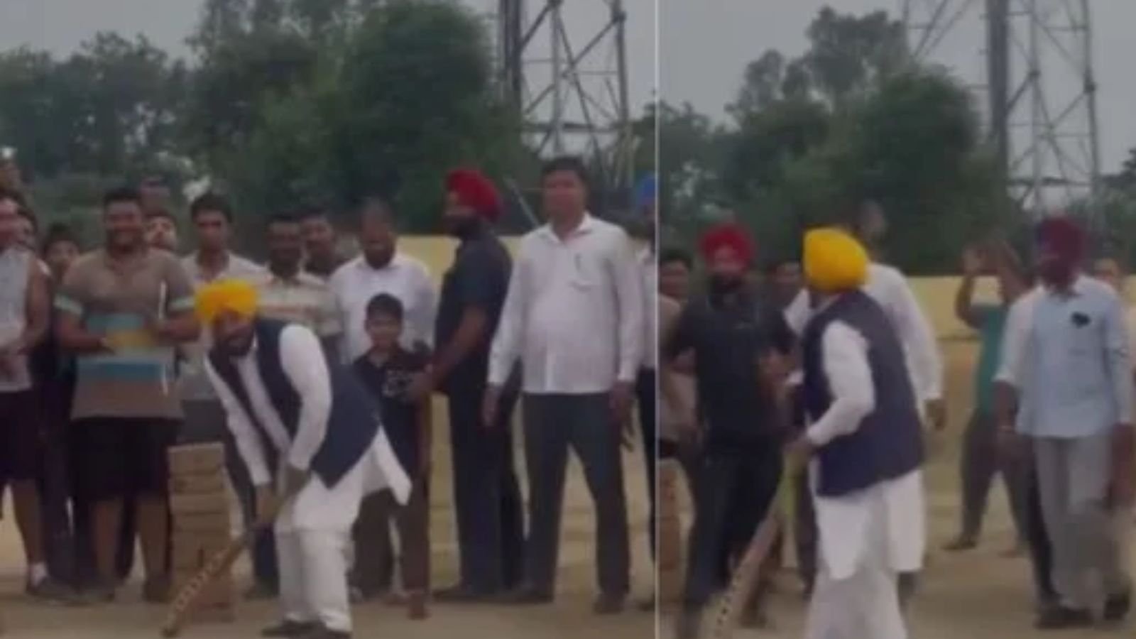 पटियाला में CM मान का अलग अंदाज, बल्ला उठाया और युवाओं के साथ खेला क्रिकेट